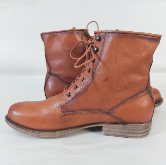 Maison Bulle Women Distressed Gypsy Hippie Mid-Calf Tan Leather Ankle Boots 42 - Picture 6 of 11